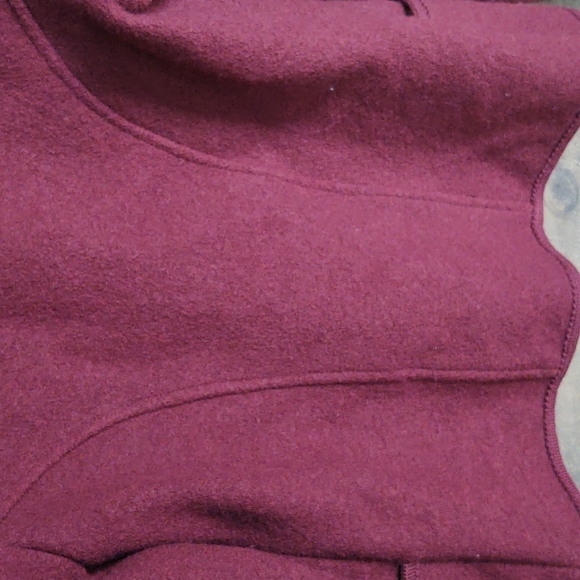 Vintage Orig. Salzburger Boiled pure new wool Marroon Coat Med women's - Picture 12 of 14